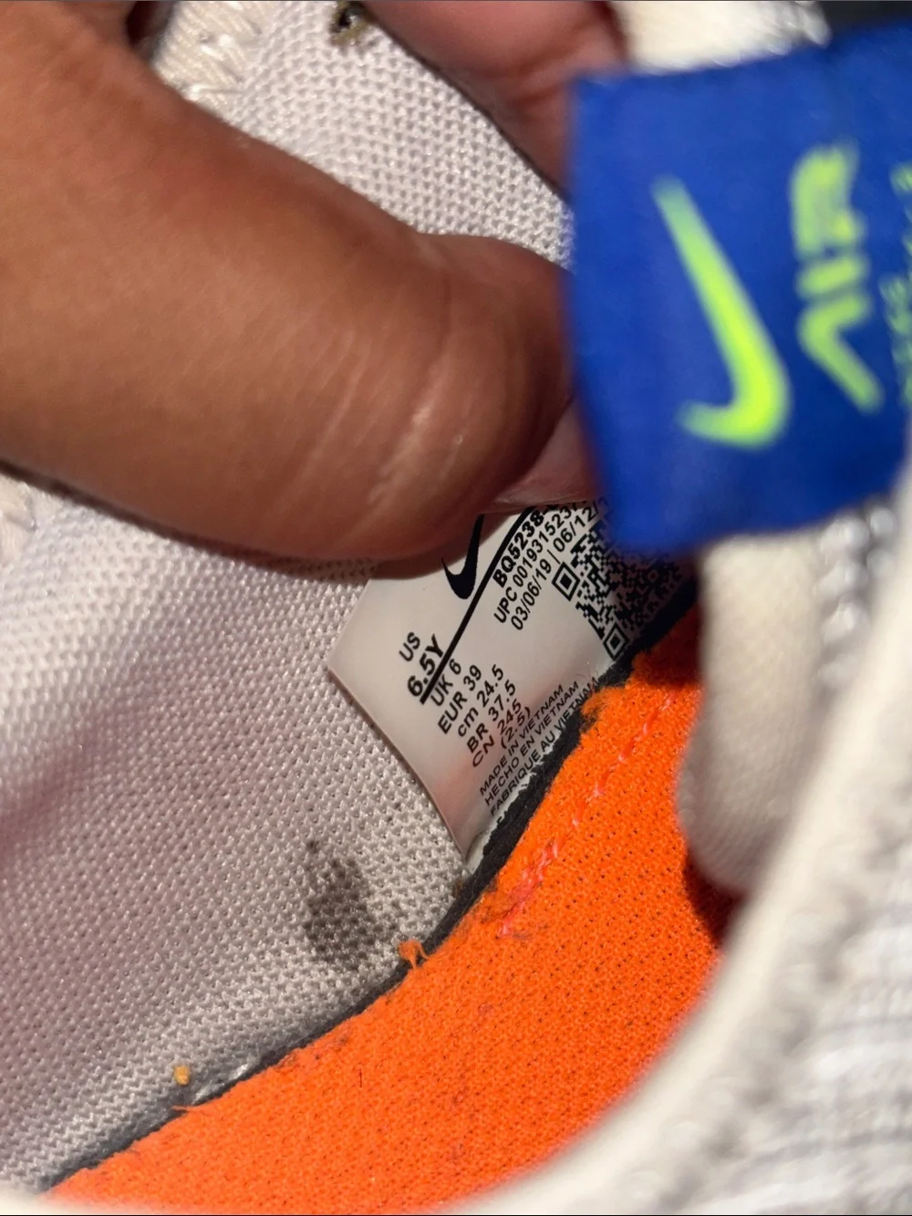 Nike Kids Gray Flyknit Sneakers with Black Swoosh and Green Air Pods